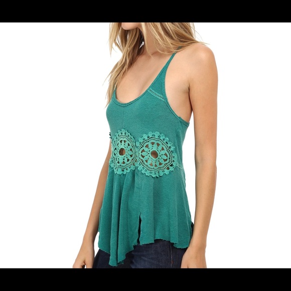 *FREE PEOPLE* Sundial Turquoise Tank Top - Picture 3 of 10